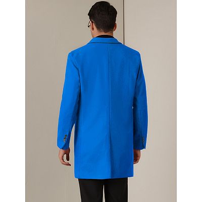 Winter Coat For Men's Notched Collar Single Breasted Long Trench Coats