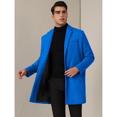 Winter Coat For Men's Notched Collar Single Breasted Long Trench Coats