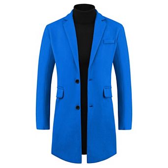 Winter Coat For Men's Notched Collar Single Breasted Long Trench Coats