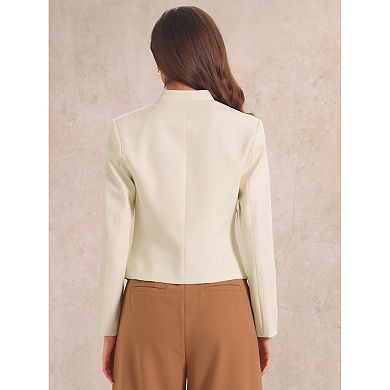 Casual Work Blazer For Women's Long Sleeve Lapel Button Pockets Suit Jacket