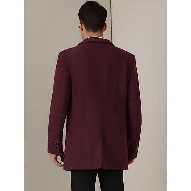 Men's Winter Trench Coat Single Breasted Slim Fit Business Long Overcoats
