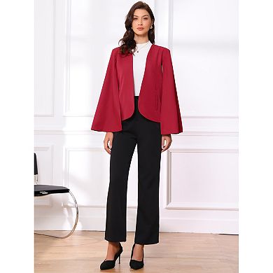 Cape Sleeve Blazer for Women's Business Work Open Front Casual Jacket Coat