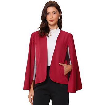 Cape Sleeve Blazer for Women's Business Work Open Front Casual Jacket Coat