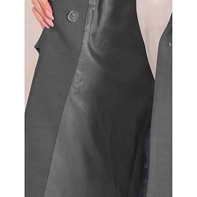 Single Button Blazer For Women's Work Office Lapel Long Sleeve Belted Jacket Suit Blazer