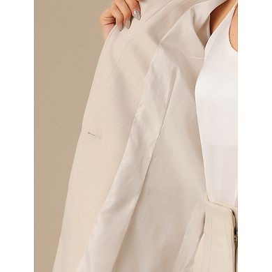 Single Button Blazer For Women's Work Office Lapel Long Sleeve Jacket Suit Blazer