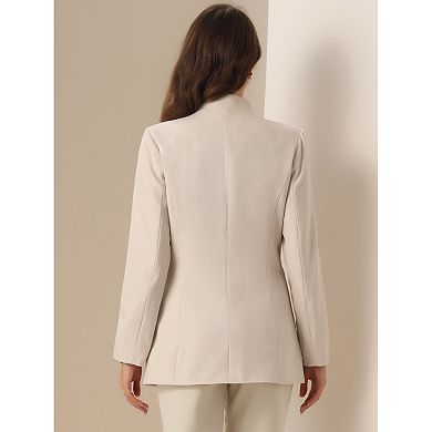 Single Button Blazer For Women's Work Office Lapel Long Sleeve Jacket Suit Blazer