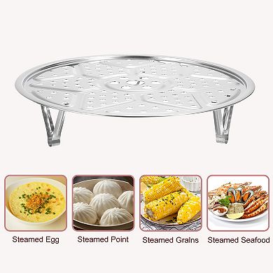 2pcs Stainless Steel Steamer Rack 11.8" Insert Stock Pot Steaming Tray