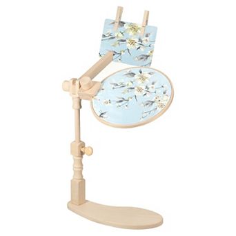 Sitting Cross Stitch Stand Hands Free Wooden Embroidery Hoop Holder For Sewing Arts Needlework