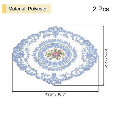 Retro Lace Placemat Oval Embroidered Table Place Mats French Crochet Doilies Coasters Cup Mat