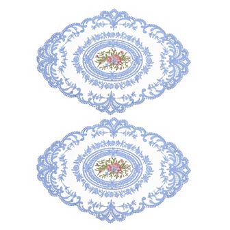 Retro Lace Placemat Oval Embroidered Table Place Mats French Crochet Doilies Coasters Cup Mat