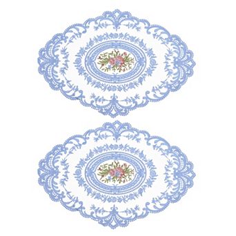 Retro Lace Placemat Oval Embroidered Table Place Mats French Crochet Doilies Coasters Cup Mat