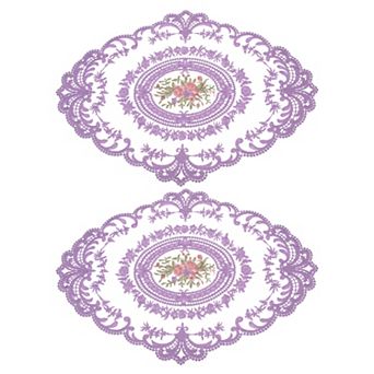 Retro Lace Placemat Oval Embroidered Table Place Mats French Crochet Doilies Coasters Cup Mat