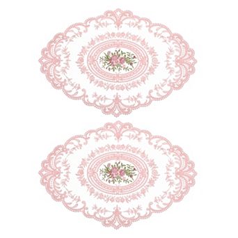 Retro Lace Placemat Oval Embroidered Table Place Mats French Crochet Doilies Coasters Cup Mat