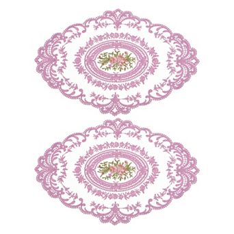 Retro Lace Placemat Oval Embroidered Table Place Mats French Crochet Doilies Coasters Cup Mat