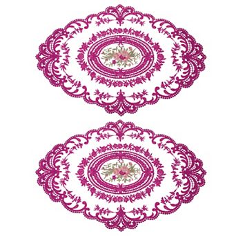 Retro Lace Placemat Oval Embroidered Table Place Mats French Crochet Doilies Coasters Cup Mat