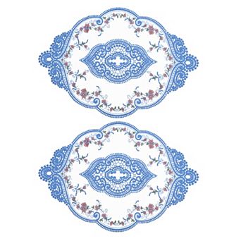 Retro Lace Placemat Oval Embroidered Table Place Mats French Crochet Doilies Coaster Cup Mat