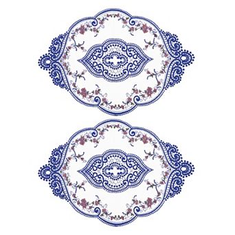 Retro Lace Placemat Oval Embroidered Table Place Mats French Crochet Doilies Coaster Cup Mat
