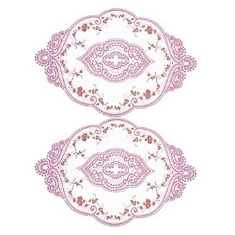 Retro Lace Placemat Oval Embroidered Table Place Mats French Crochet Doilies Coaster Cup Mat