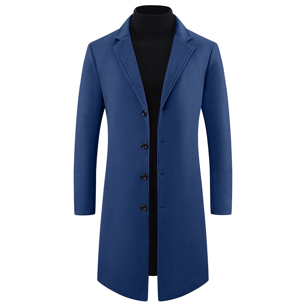 Winter Overcoat for Men's Single Breasted Notch Lapel Formal
