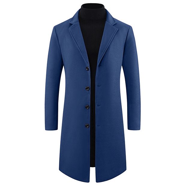 Winter Overcoat for Men's Single Breasted Notch Lapel Formal