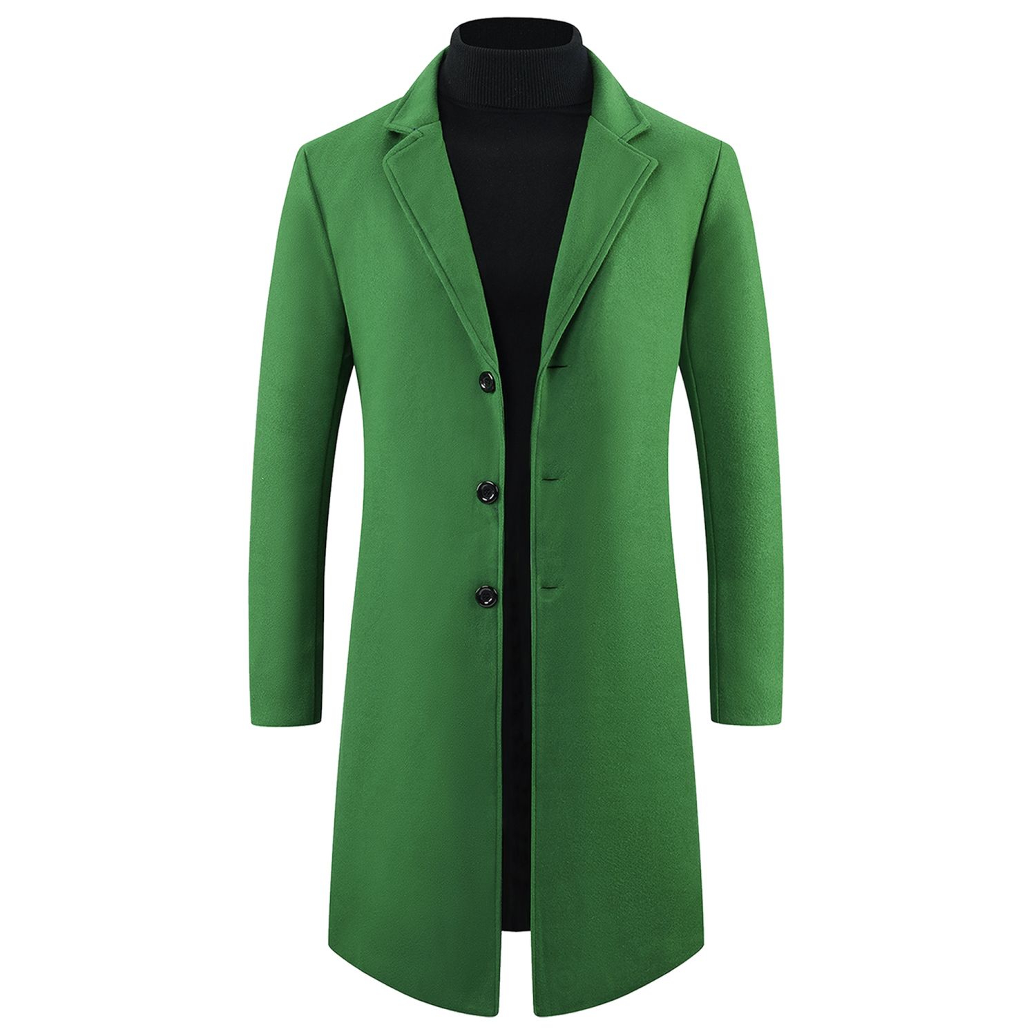 Winter Overcoat for Men's Single Breasted Notch Lapel Formal