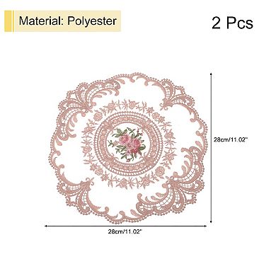 Retro Lace Placemats, French Crochet Doilies Embroidered Hollow Cup Vase Table Mat for Table Kitchen