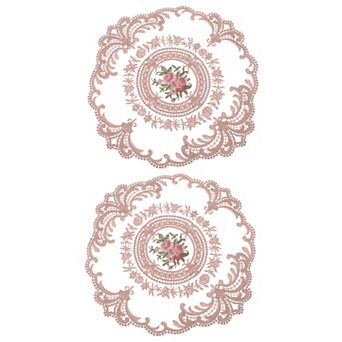 Retro Lace Placemats, French Crochet Doilies Embroidered Hollow Cup Vase Table Mat for Table Kitchen