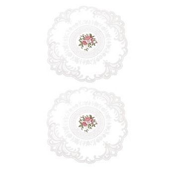 Retro Lace Placemats, French Crochet Doilies Embroidered Hollow Cup Vase Table Mat For Table Kitchen