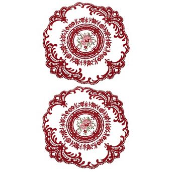 Retro Lace Placemats, French Crochet Doilies Embroidered Hollow Cup Vase Table Mat For Table Kitchen