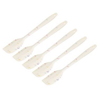 Silicone Spatula Spoon, 8.5" Heat Resistant Scraper For Baking, Cooking, Mixing, White, 5 pc