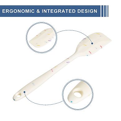 Silicone Spatula Spoon, 8.5" Heat Resistant Scraper For Baking, Cooking, Mixing, White, 5 Pcs