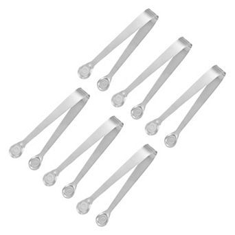 6 pc 5" Ice Tongs, Mini Sugar Tongs For Appetizers, Dessert, Tea Party, Bar, Cafe Silver