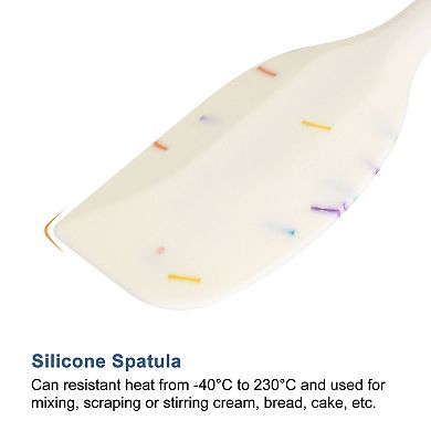 Silicone Spatula Spoon, 8.5" Heat Resistant Scraper For Baking, Cooking, Mixing, White