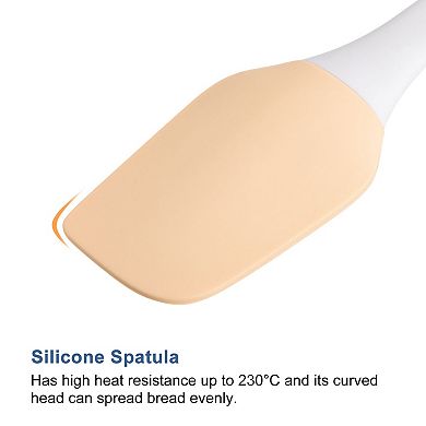 Silicone Spatula Spoon With Rubber Handle, Heat-resistant Scraper For Baking, Cooking, Mixing