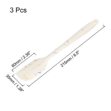 Silicone Spatula Spoon, 8.5" Heat Resistant Scraper For Baking, Cooking, Mixing, White, 3 Pcs