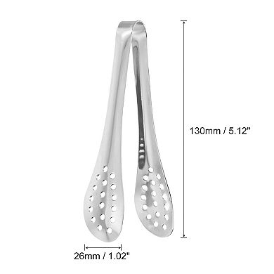 2 Pcs 5" Ice Tongs, Mini Sugar Tongs For Appetizers, Dessert, Tea Party, Bar, Cafe Silver