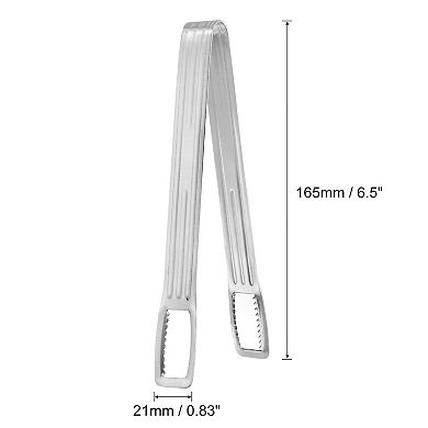 2 Pcs 6.5" Ice Tong, Mini Sugar Tongs For Appetizers, Dessert, Tea Party, Bar, Cafe Silver