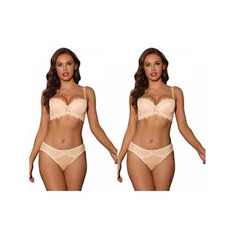 2 Packs Women's Underwire Lace Lingerie Set Push Up Bra And Panties 2 pc Underwear
