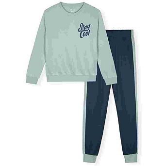 Sleep On It Boys 2 pc Hacci Pajama Set Long Sleeve Top and Jogger Pants