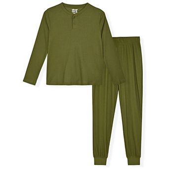 Sleep On It Boys 2 pc Hacci Pajama Set Long Sleeve Top and Jogger Pants