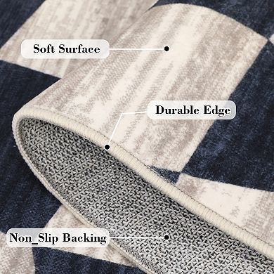 Glowsol Modern Washable Area Rug Soft Non Slip Carpet