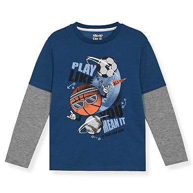 Sleep On It Boys Long-Sleeved 2- Piece Soft Fleece Pajama Sleep Set