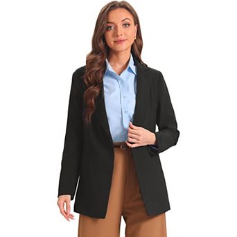 Business Suit Blazer For Women's Notched Lapel Collar One Button Office Jacket
