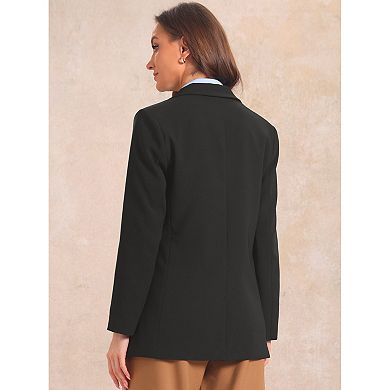 Business Suit Blazer For Women's Notched Lapel Collar One Button Office Jacket