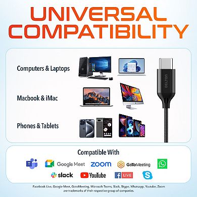 Delton 15ec Usb/usb-c Wired Earbud Headset For Pc, Iphone, Or Android (DWH15EC)
