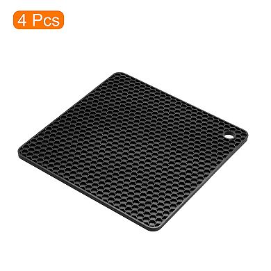 Trivet Mats 4pcs, Square Hot Pans Pads Hot Pots Pans Holder, Heat Resistant Non-slip Trivet Pads