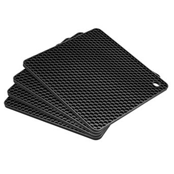 Trivet Mats 4pcs, Square Hot Pans Pads Hot Pots Pans Holder, Heat Resistant Non-slip Trivet Pads