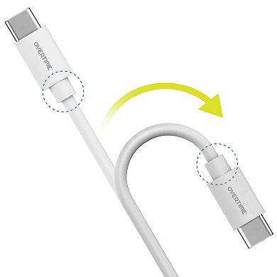 Overtime USB-C to USB-C Charging Cable - Pack of 3 (OTDCUSBCTC6WHX3)