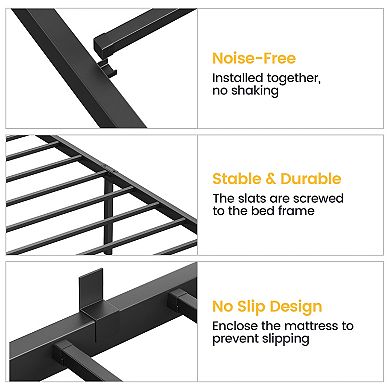 14 Inch Twin Bed Frame with Storage Metal Platform Twin Bed Frame
