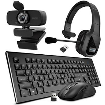 Delton 20x Work Anywhere Bundle: Keyboard, Mouse, Webcam, Headset (DBND4WLS20XREG)